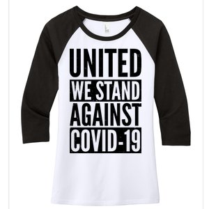 United We Stand Against Covid-19 Women's Tri-Blend 3/4-Sleeve Raglan Shirt