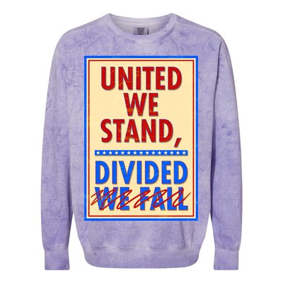 United We Stand Divided Colorblast Crewneck Sweatshirt