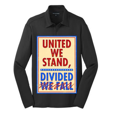 United We Stand Divided Silk Touch Performance Long Sleeve Polo