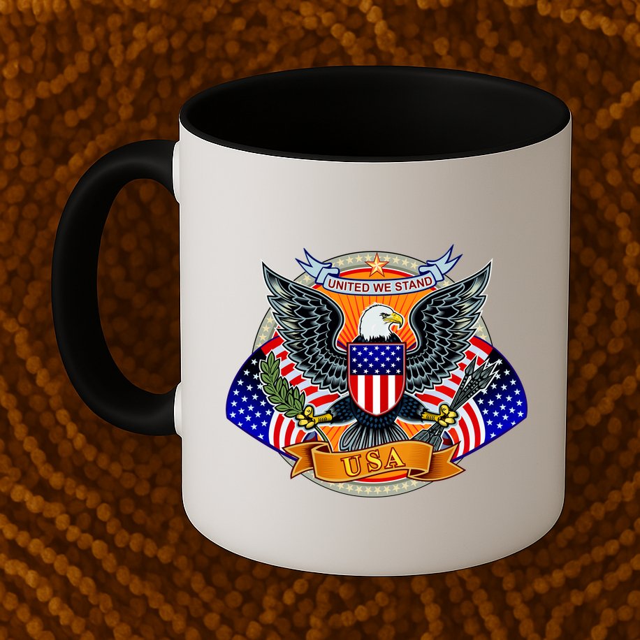 United We Stand USA Eagle Crest Mug