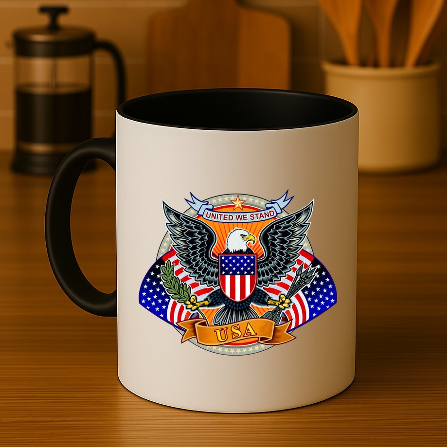 United We Stand USA Eagle Crest Mug