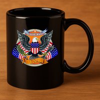 United We Stand USA Eagle Crest 11oz C Handle Ceramic Mug