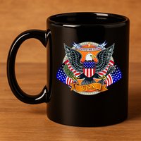 United We Stand USA Eagle Crest 11oz C Handle Ceramic Mug