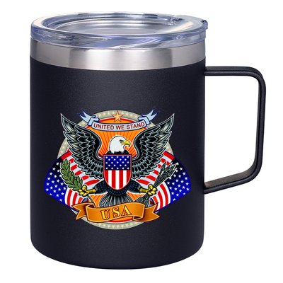 United We Stand USA Eagle Crest 12oz Stainless Steel Coffee Mug