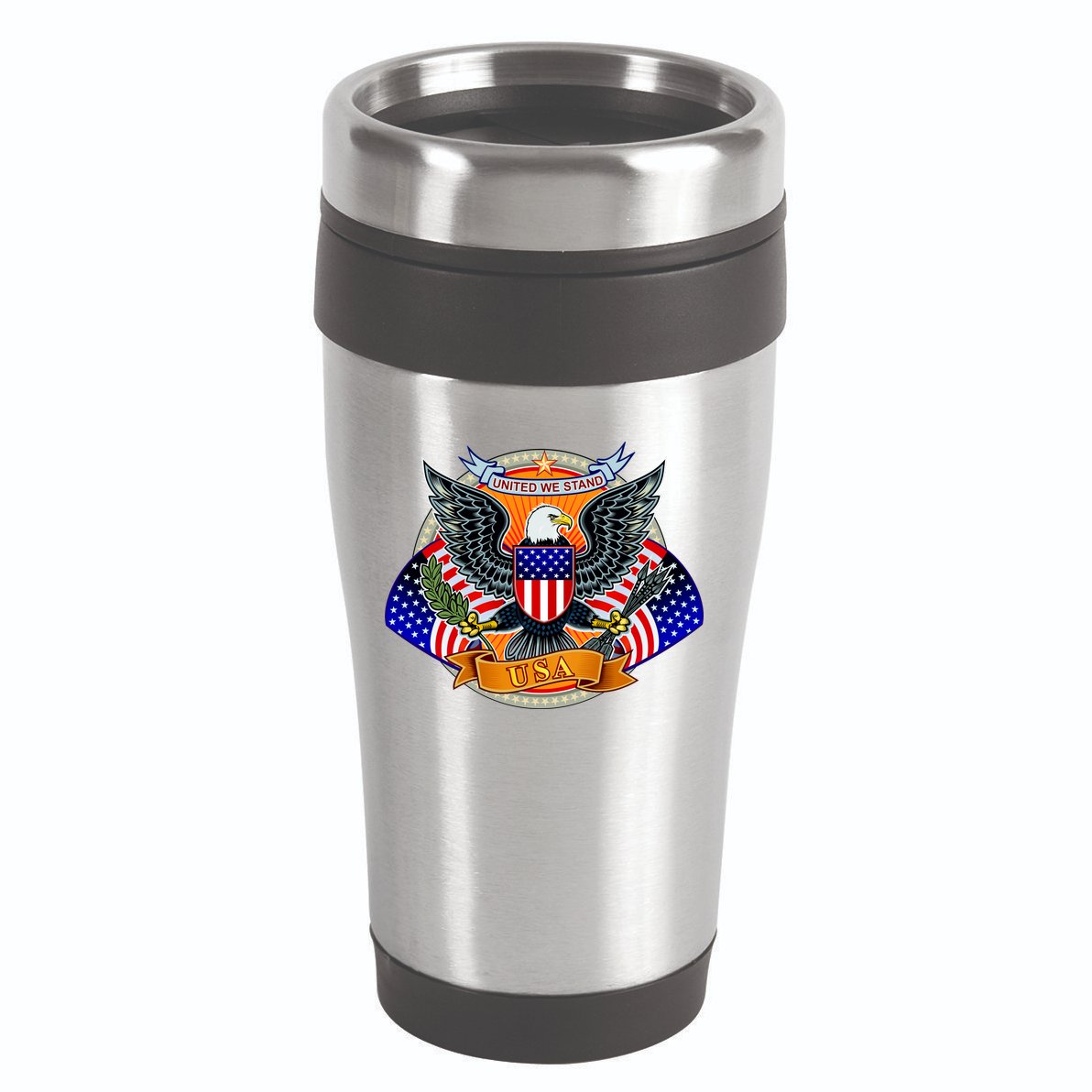 United We Stand USA Eagle Crest 16oz Travel Tumbler