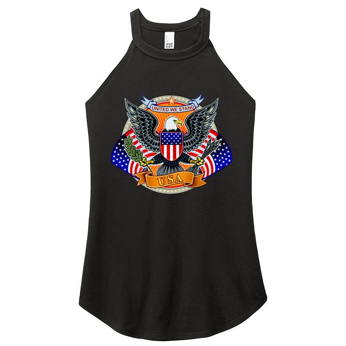 United We Stand USA Eagle Crest Women's Perfect Tri Rocker Tank