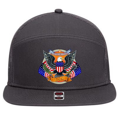 United We Stand USA Eagle Crest 7 Panel Mesh Trucker Snapback Hat