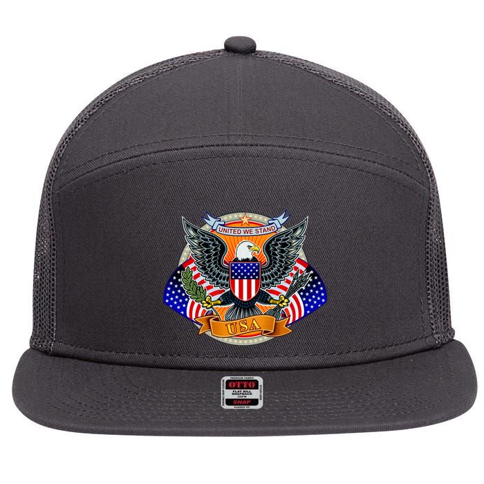 United We Stand USA Eagle Crest 7 Panel Mesh Trucker Snapback Hat