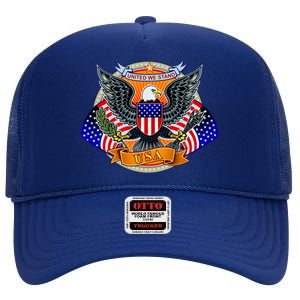 United We Stand USA Eagle Crest High Crown Mesh Back Trucker Hat