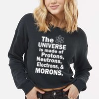 Universe Is Made Of Morons Cropped Pullover Crew