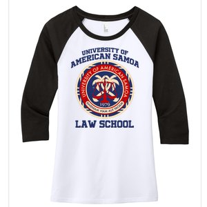 University of Samoa Law School Logo Emblem Women's Tri-Blend 3/4-Sleeve Raglan Shirt