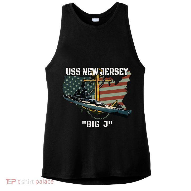 Uss New Jersey Bb62 Battleship Veterans Day Warship Father Ladies PosiCharge Tri-Blend Wicking Tank