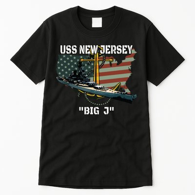 Uss New Jersey Bb62 Battleship Veterans Day Warship Father Tall T-Shirt