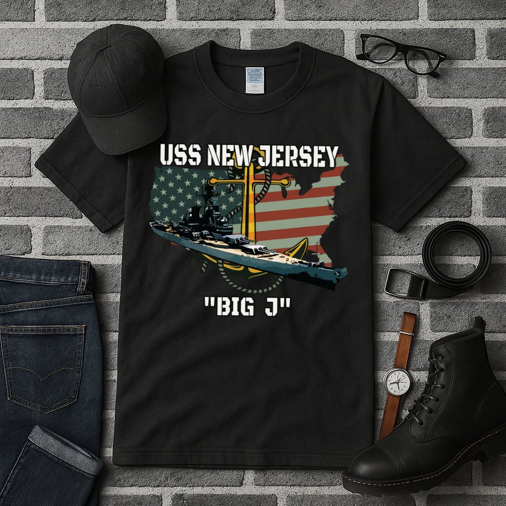 Uss New Jersey Bb62 Battleship Veterans Day Warship Father Tall T-Shirt