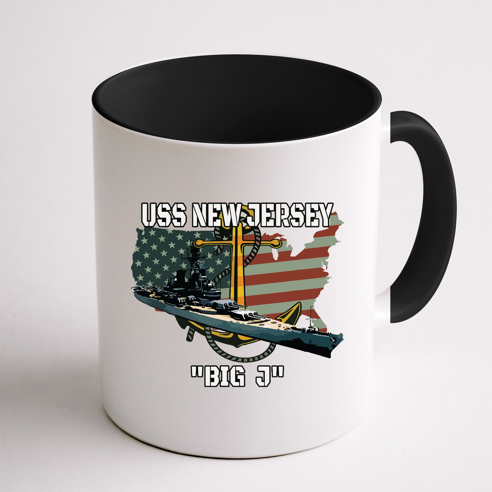 Uss New Jersey Bb62 Battleship Veterans Day Warship Father Mug