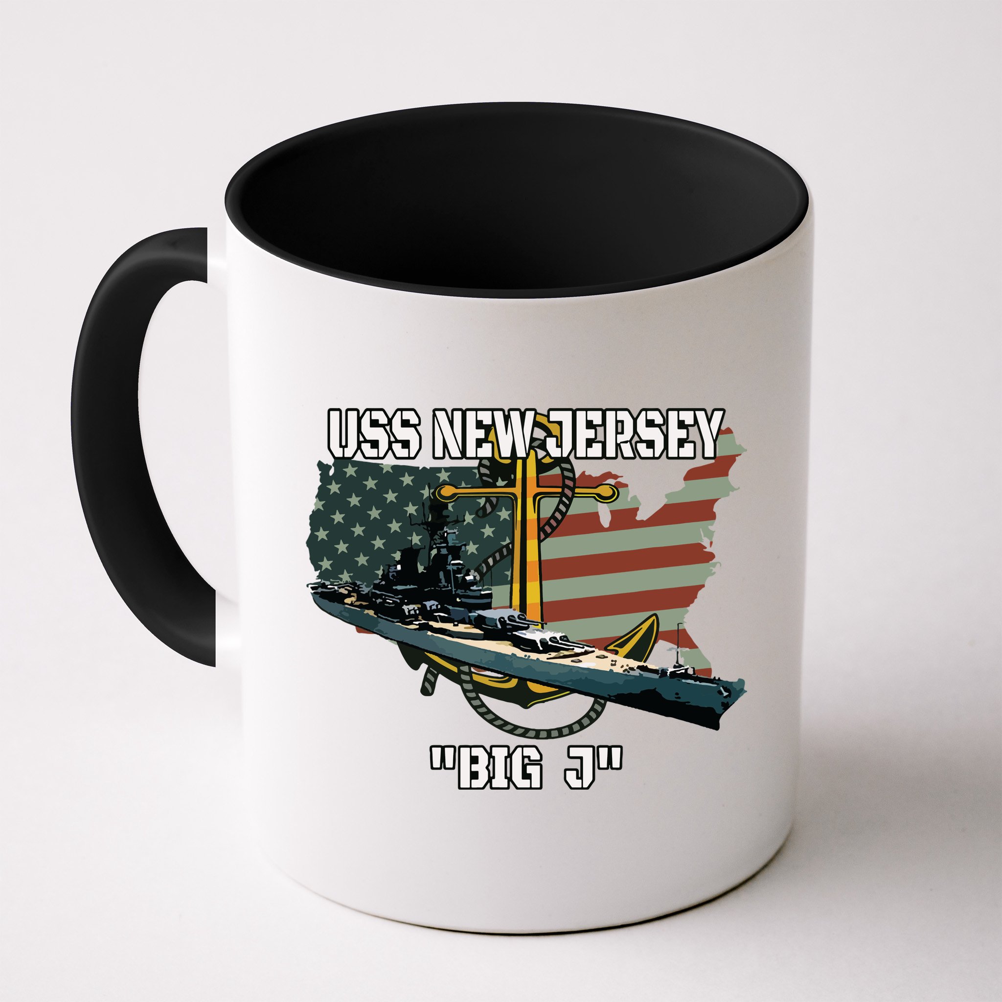 Uss New Jersey Bb62 Battleship Veterans Day Warship Father Mug