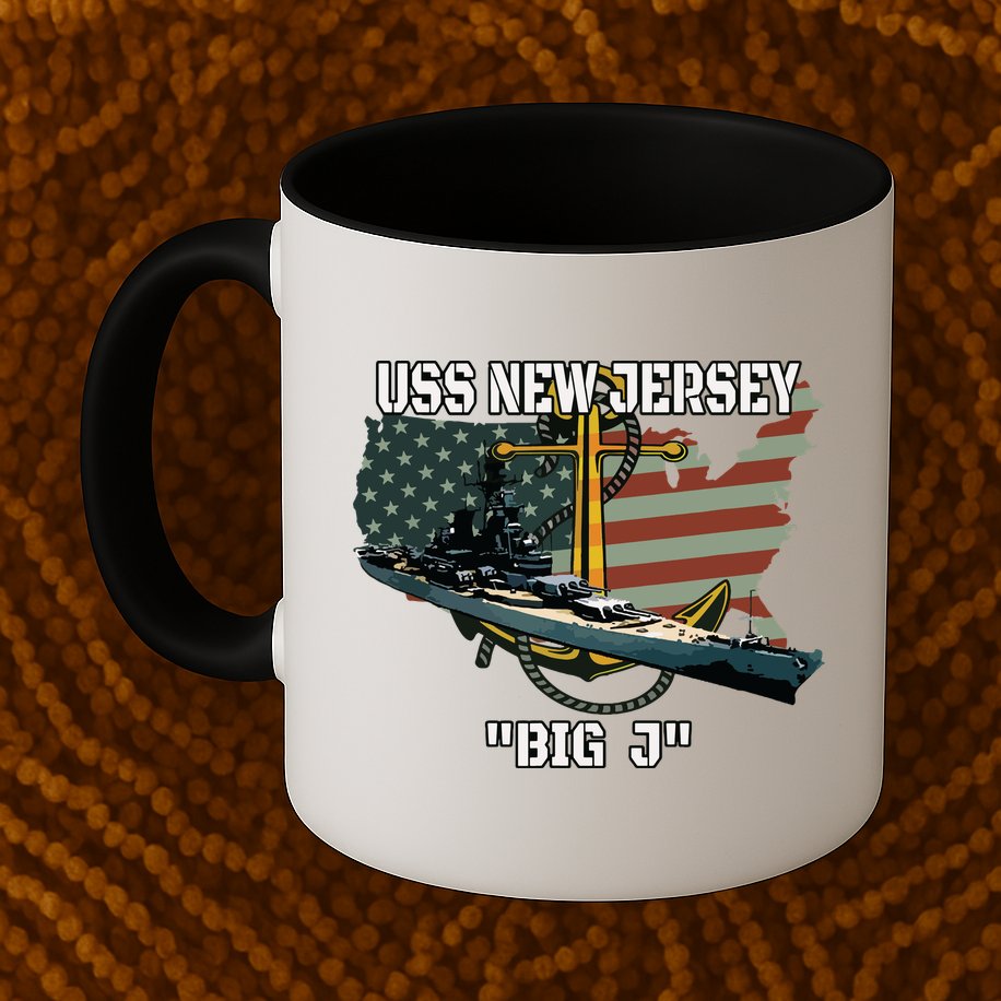 Uss New Jersey Bb62 Battleship Veterans Day Warship Father Mug
