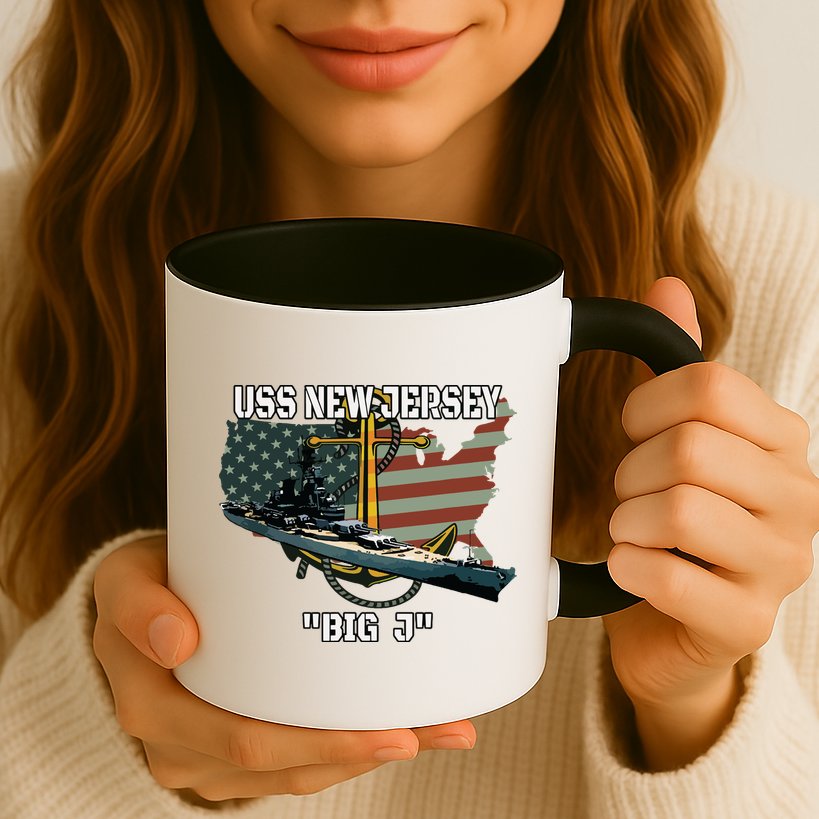 Uss New Jersey Bb62 Battleship Veterans Day Warship Father Mug