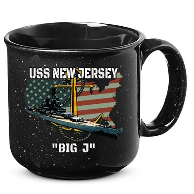 Uss New Jersey Bb62 Battleship Veterans Day Warship Father 15oz Campfire Ceramic Mug