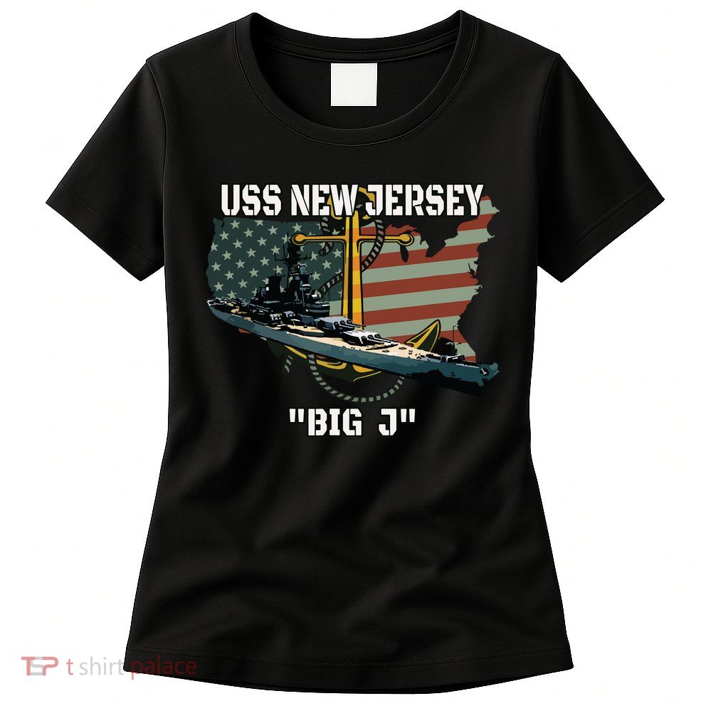 Uss New Jersey Bb62 Battleship Veterans Day Warship Father Womens T-Shirt
