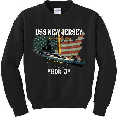 Uss New Jersey Bb62 Battleship Veterans Day Warship Father Kids Sweatshirt