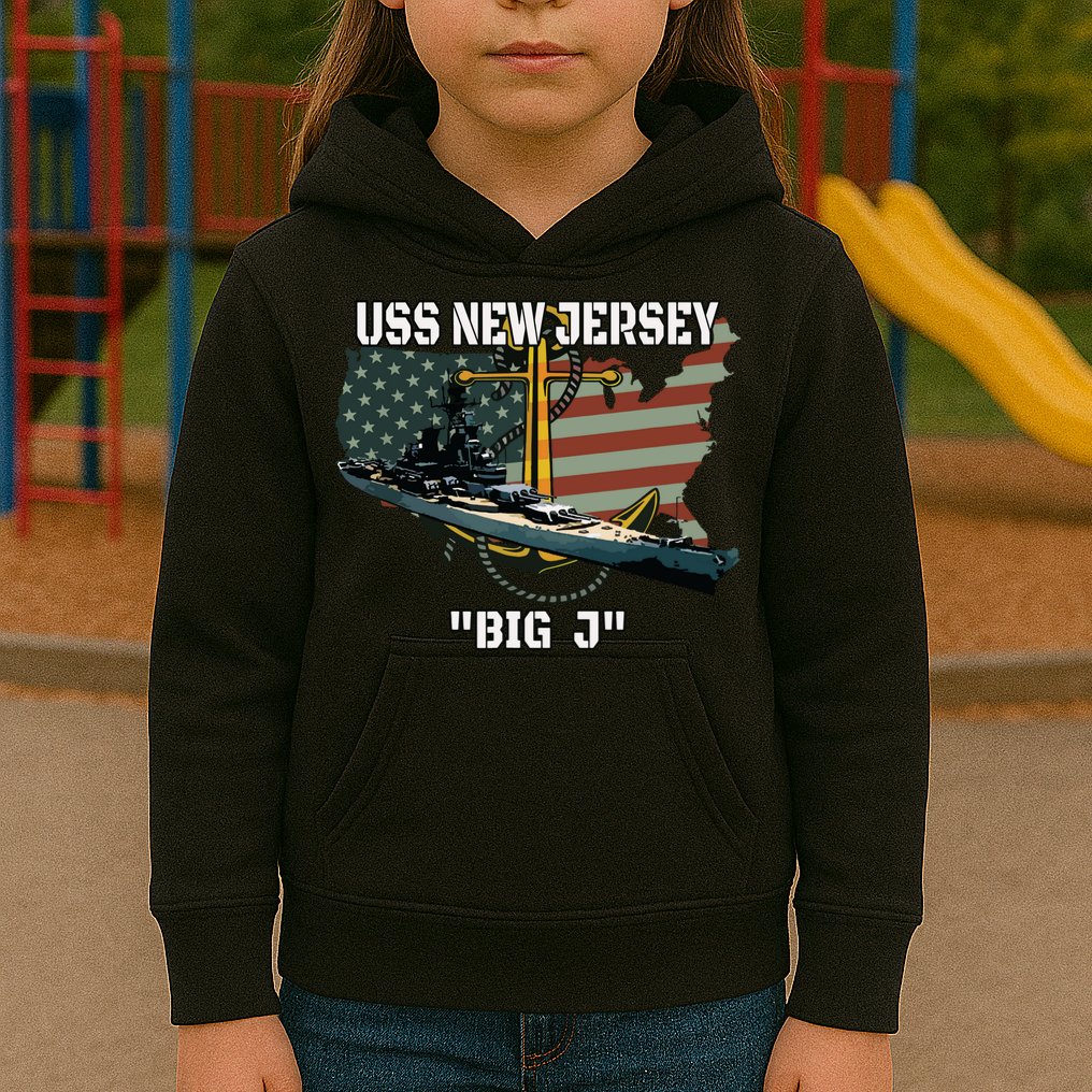 Uss New Jersey Bb62 Battleship Veterans Day Warship Father Kids Hoodie