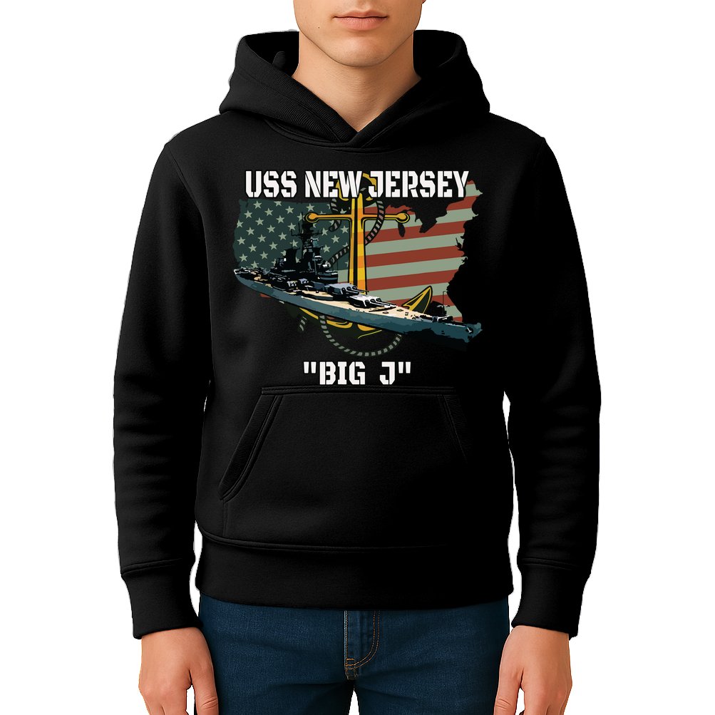 Uss New Jersey Bb62 Battleship Veterans Day Warship Father Kids Hoodie