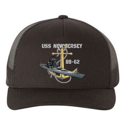 Uss New Jersey Bb62 Battleship Ww2 American Warship Veteran Yupoong Adult 5-Panel Trucker Hat