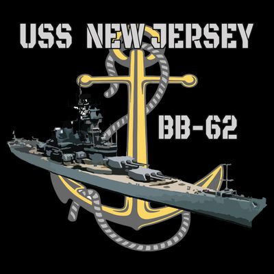 Uss New Jersey Bb62 Battleship Ww2 American Warship Veteran T-Shirt