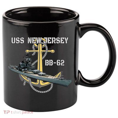 Uss New Jersey Bb62 Battleship Ww2 American Warship Veteran 11oz C Handle Ceramic Mug