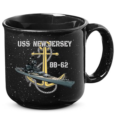 Uss New Jersey Bb62 Battleship Ww2 American Warship Veteran 15oz Campfire Ceramic Mug