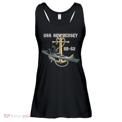 Uss New Jersey Bb62 Battleship Ww2 American Warship Veteran Ladies Essential Flowy Tank