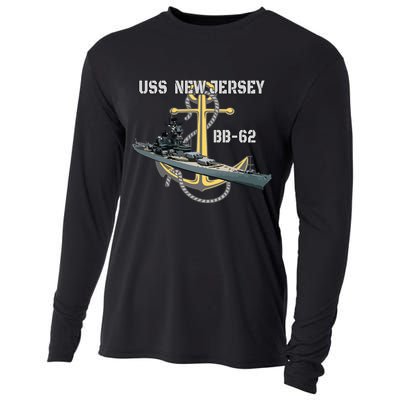 Uss New Jersey Bb62 Battleship Ww2 American Warship Veteran Cooling Performance Long Sleeve Crew