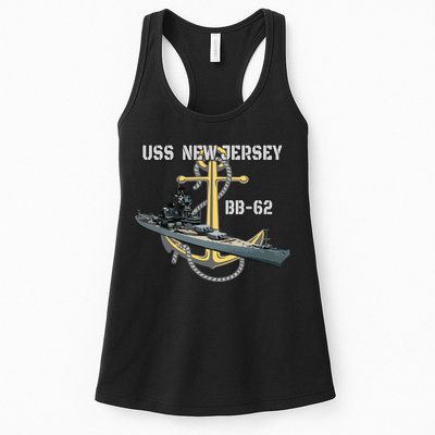 Uss New Jersey Bb62 Battleship Ww2 American Warship Veteran Womens Tank Top