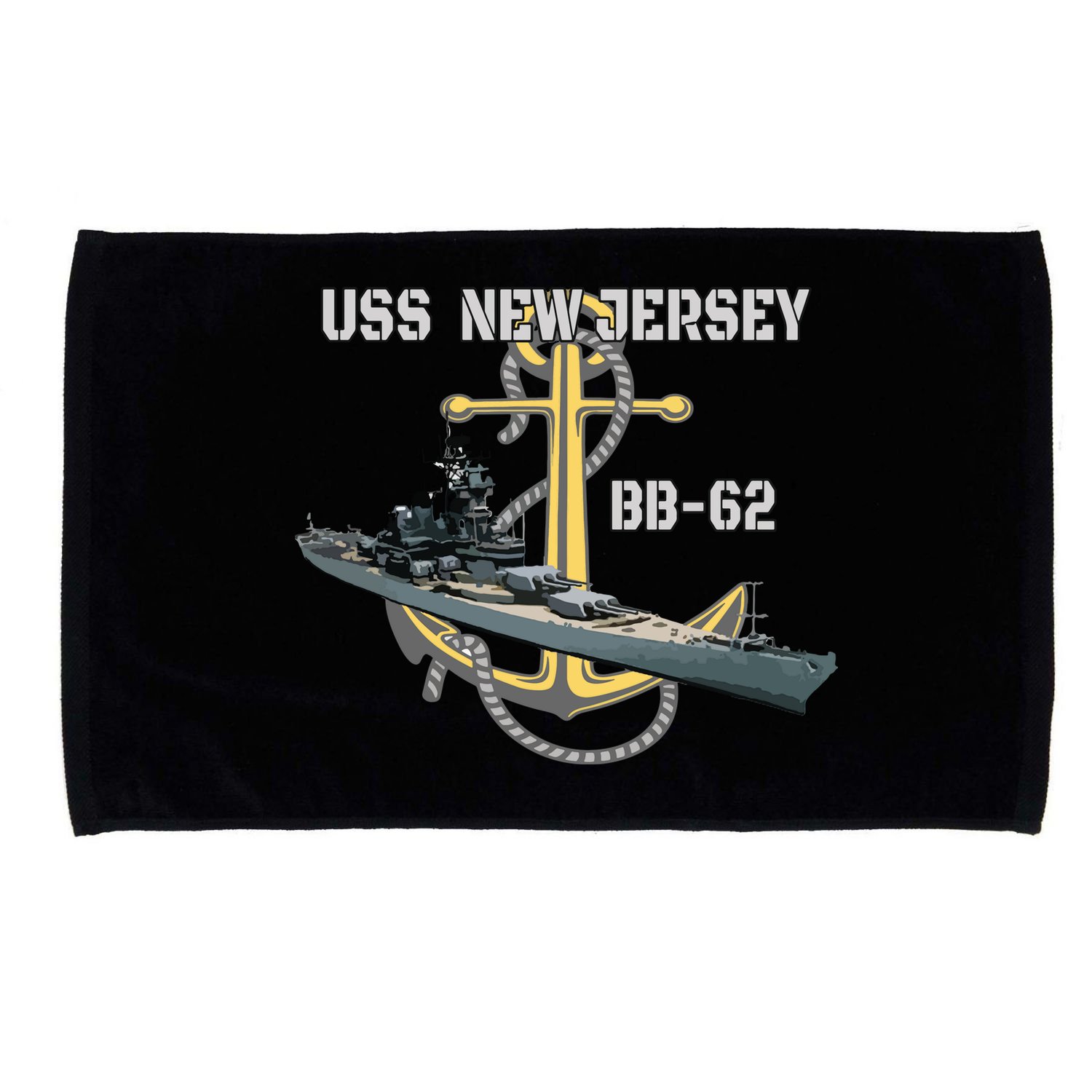 Uss New Jersey Bb62 Battleship Ww2 American Warship Veteran Microfiber Hand Towel