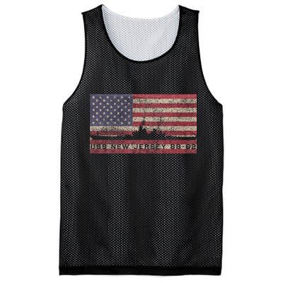Uss New Jersey Bb62 Ww2 Battleship Usa American Flag Mesh Reversible Basketball Jersey Tank