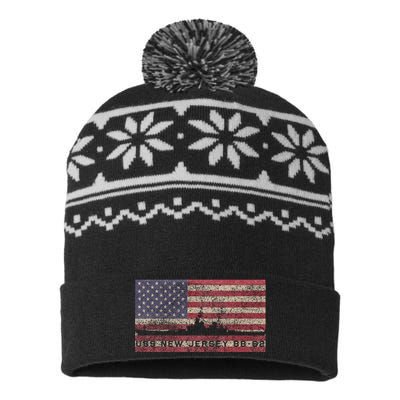 Uss New Jersey Bb62 Ww2 Battleship Usa American Flag USA-Made Snowflake Beanie