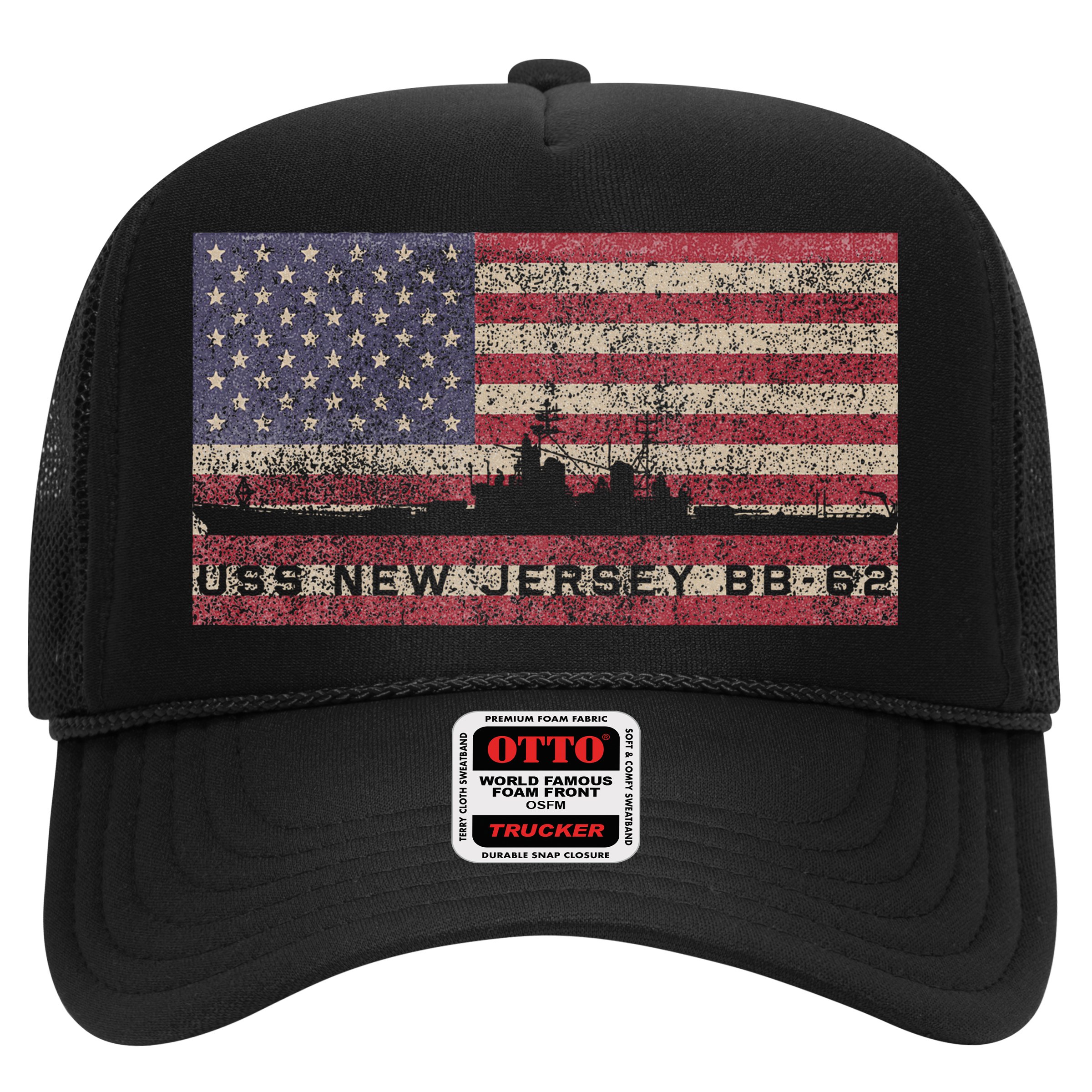 Uss New Jersey Bb62 Ww2 Battleship Usa American Flag Hat