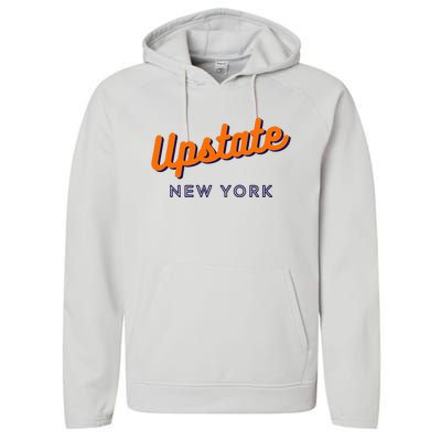 Upstate Ny Love I Love Upstate New York Ny State Hometown Performance Fleece Hoodie