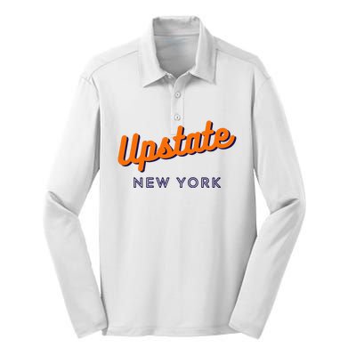 Upstate Ny Love I Love Upstate New York Ny State Hometown Silk Touch Performance Long Sleeve Polo