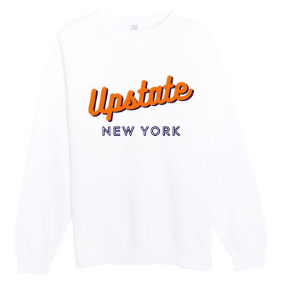 Upstate Ny Love I Love Upstate New York Ny State Hometown Premium Crewneck Sweatshirt