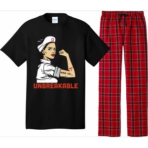 Unbreakable Nurse Life LPN RN Funny Nursing Gift Mothers Day Pajama Set