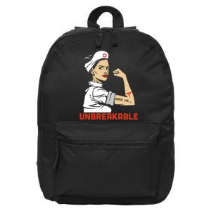 Unbreakable Nurse Life LPN RN Funny Nursing Gift Mothers Day 16 in Basic Backpack