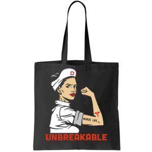 Unbreakable Nurse Life LPN RN Funny Nursing Gift Mothers Day Tote Bag