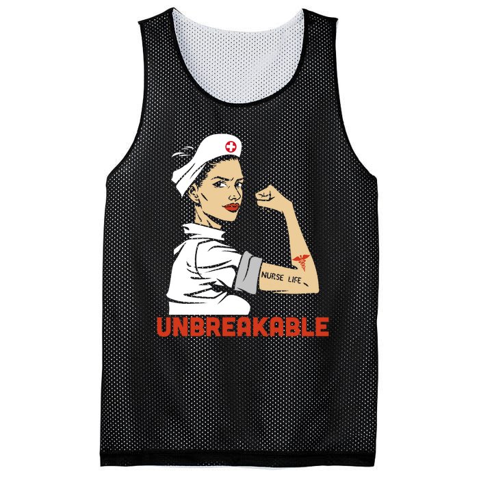 Unbreakable Nurse Life LPN RN Funny Nursing Gift Mothers Day Mesh Reversible Basketball Jersey Tank