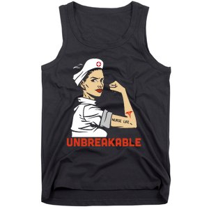 Unbreakable Nurse Life LPN RN Funny Nursing Gift Mothers Day Tank Top