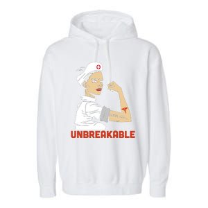 Unbreakable Nurse Life LPN RN Funny Nursing Gift Mothers Day Garment-Dyed Fleece Hoodie