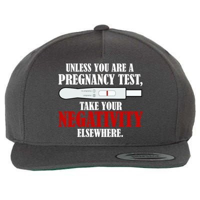 Unless You Are a Pregnancy Test Take Your Negativity Elsewhere Wool Snapback Cap