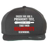 Unless You Are a Pregnancy Test Take Your Negativity Elsewhere Wool Snapback Cap