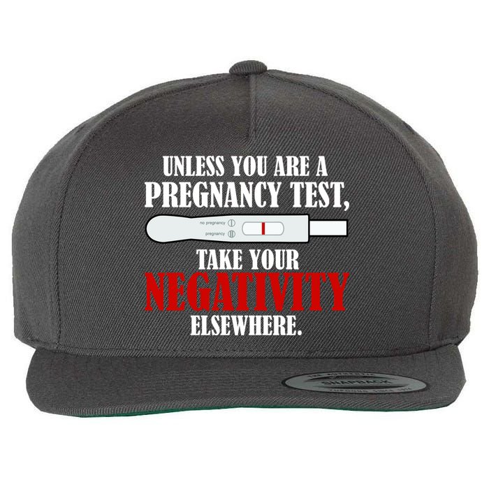 Unless You Are a Pregnancy Test Take Your Negativity Elsewhere Wool Snapback Cap
